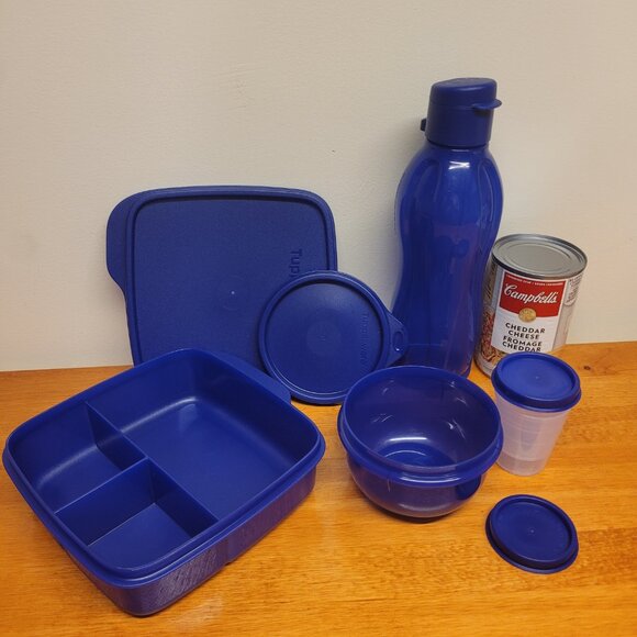 Tupperware School Lunch Set - Blue - Picture 2 of 2